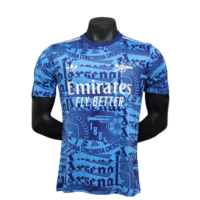 Camisa Arsenal 25/26 Pré-Jogo - Azul - Versão Jogador