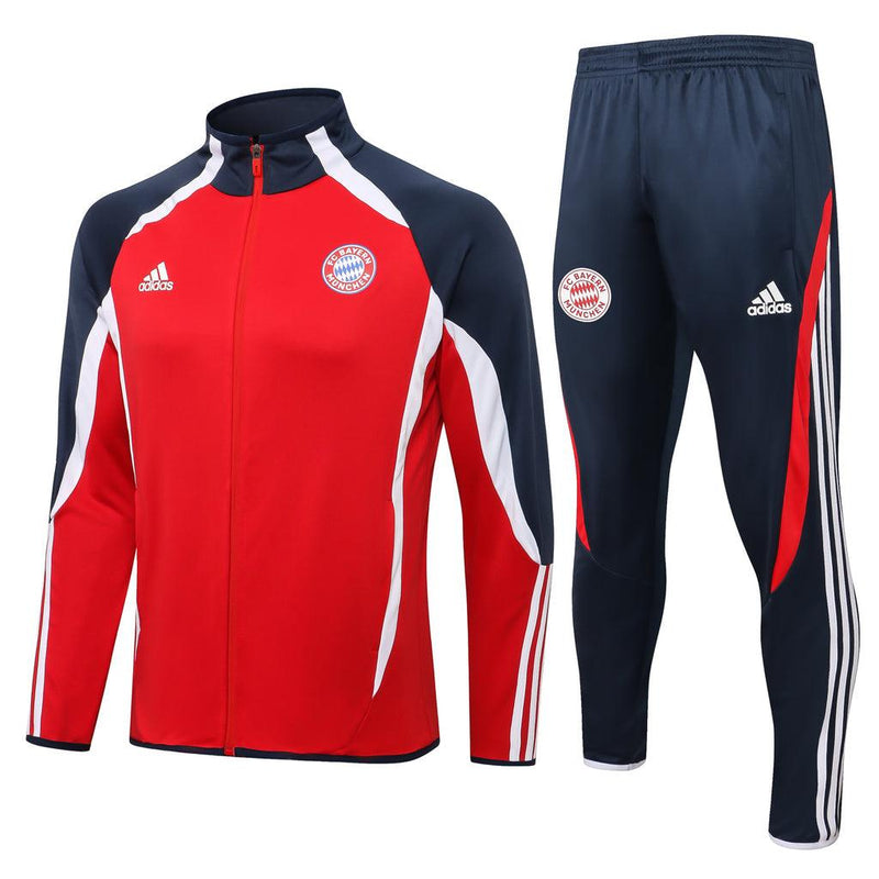 Conjunto Inverno Bayern de Munique Vermelha e Azul Adidas - Com Fecho